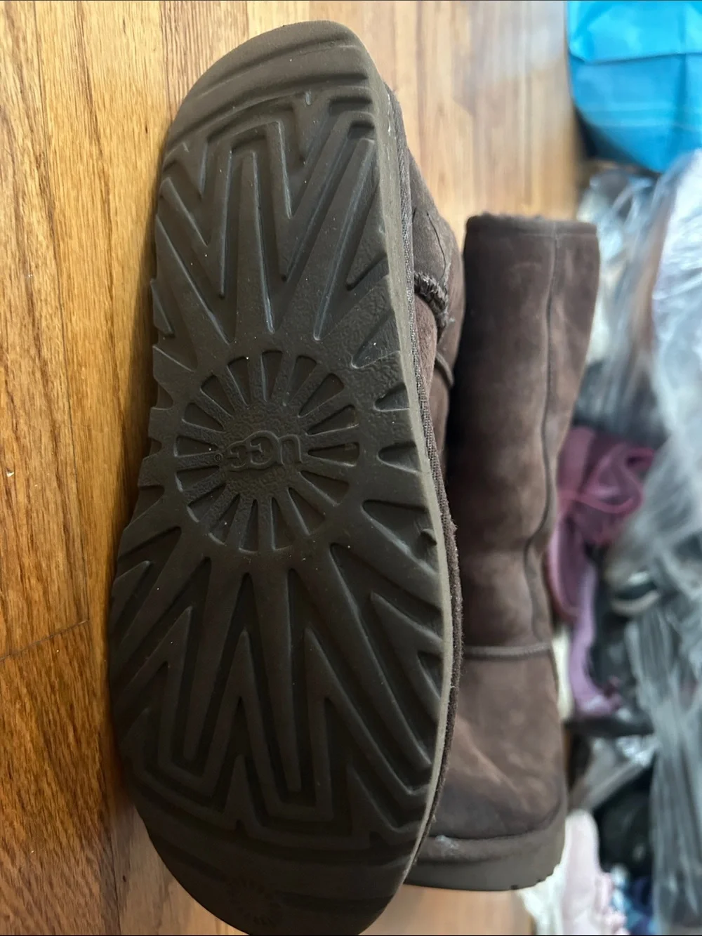 UGG Women's Classic Tall Boots Mid-Calf Suede Winter Boots - Dark Brown size 10